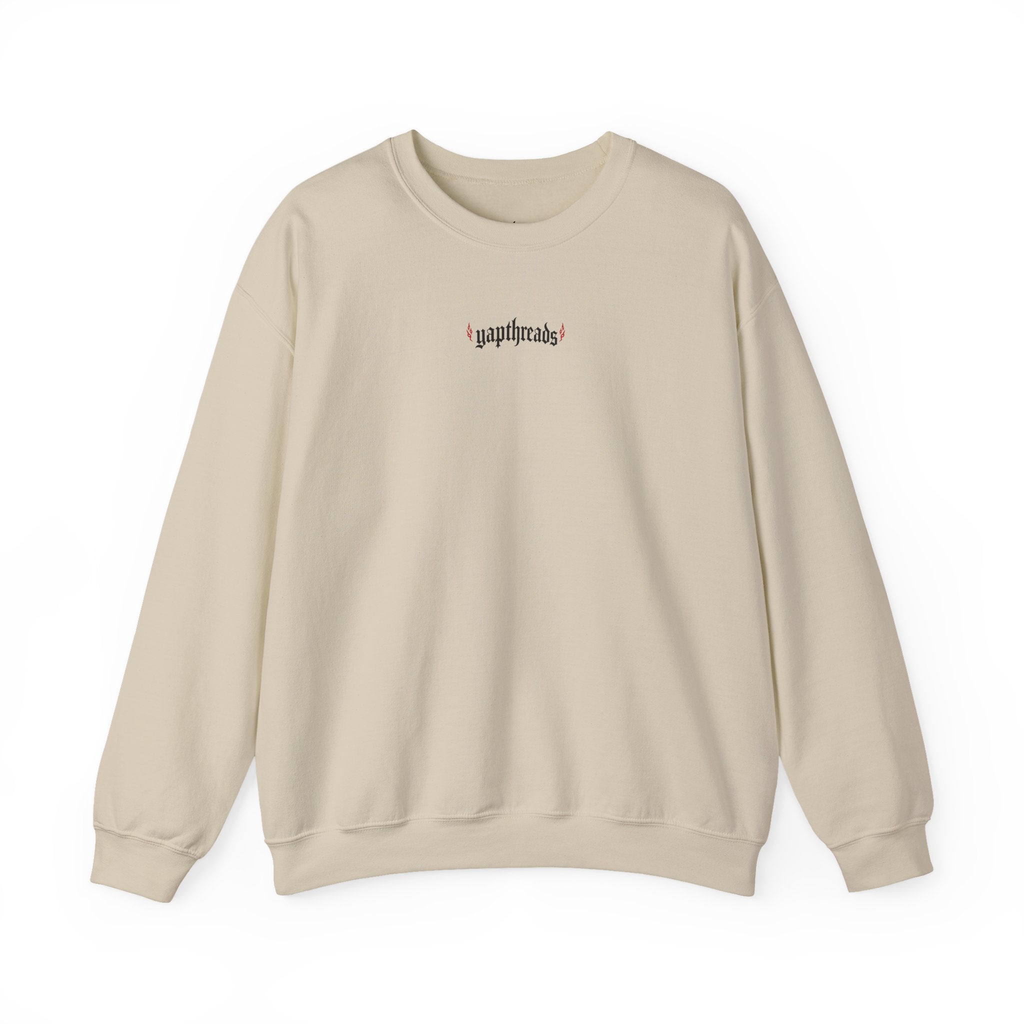 Flaming Heart Crewneck Sweatshirt — 'yapthreads' Graphic Pullover