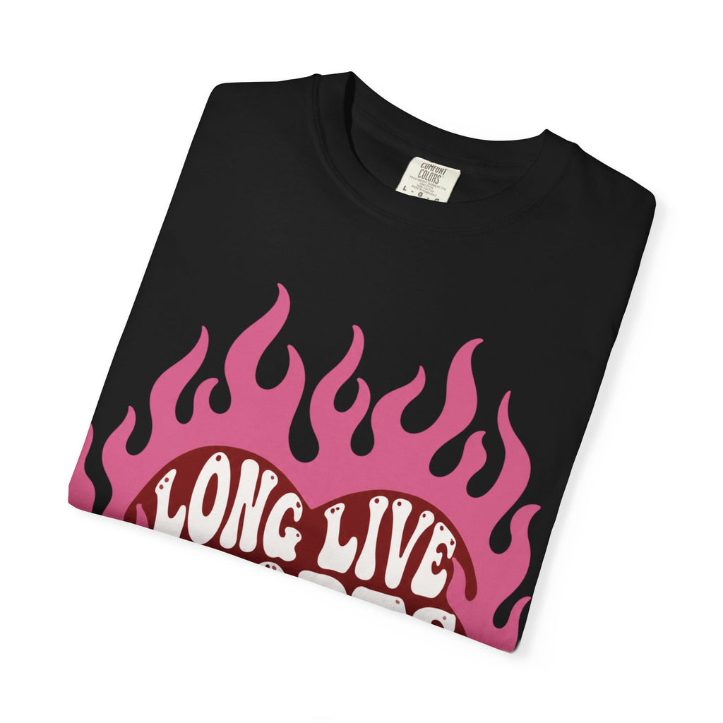 Long Live Sports Moms T-Shirt | Heart Flame Graphic, Athletic Mom Tee