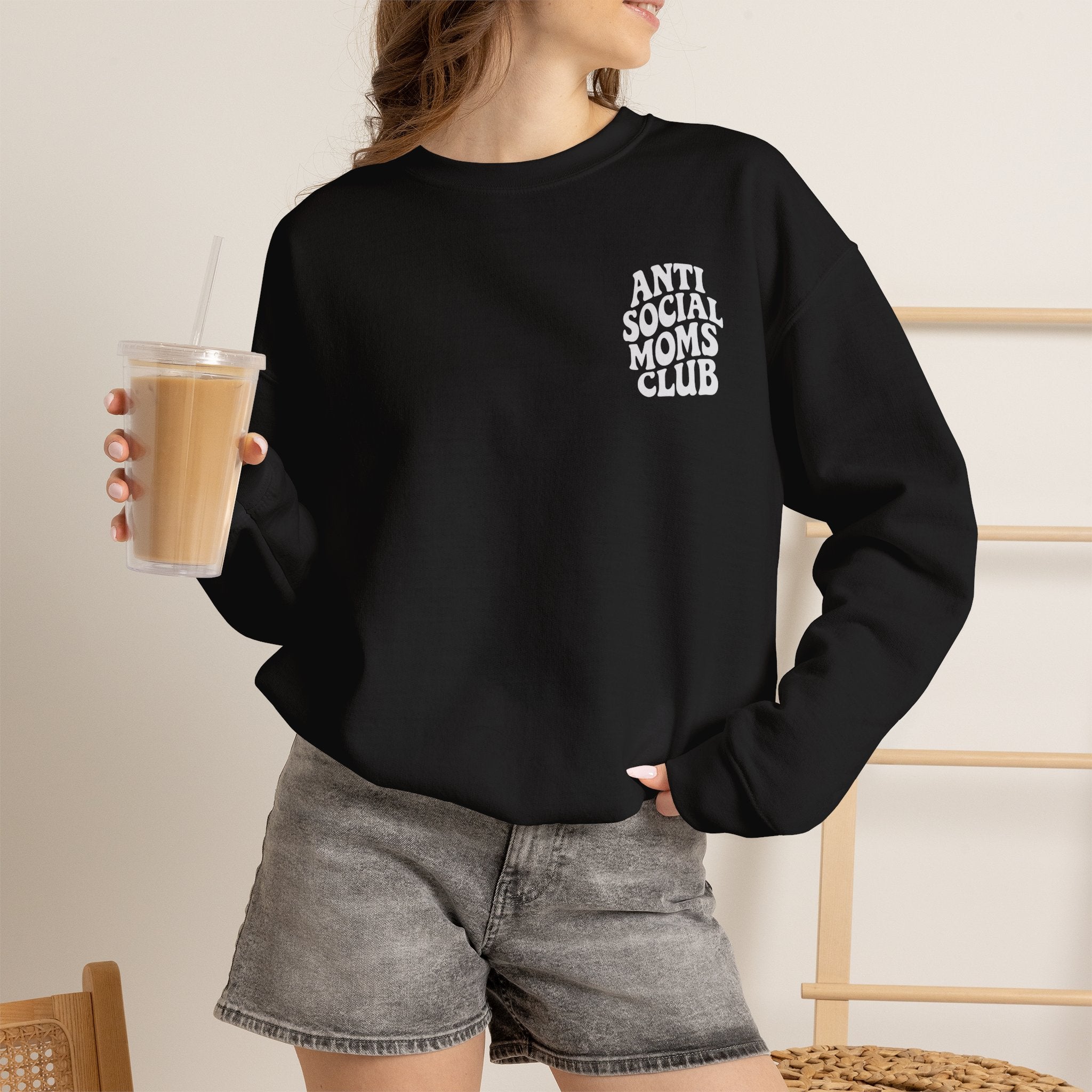 Anti Social Moms Club Sweatshirt | Mom Humor Crewneck Pullover